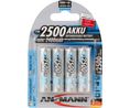 Rechargeable Battery, Ni-MH, AA, 1.2V, 2.5Ah, Pack of 4 pieces